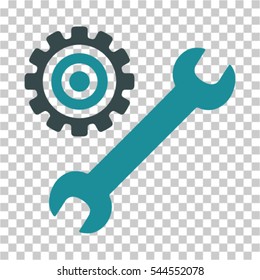 Service Tools icon. Vector pictograph style is a flat bicolor symbol, soft blue colors, chess transparent background. Designed for software and web interface toolbars and menus.