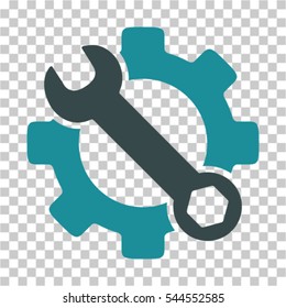 Service Tools icon. Vector pictograph style is a flat bicolor symbol, soft blue colors, chess transparent background. Designed for software and web interface toolbars and menus.