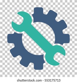 Service Tools icon. Vector pictograph style is a flat bicolor symbol, cobalt and cyan colors, chess transparent background. Designed for software and web interface toolbars and menus.