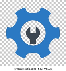 Service Tools icon. Vector pictograph style is a flat bicolor symbol, smooth blue colors, chess transparent background. Designed for software and web interface toolbars and menus.
