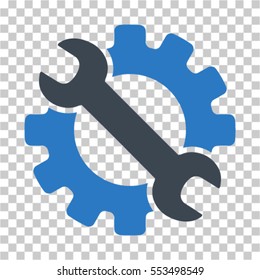 Service Tools icon. Vector pictograph style is a flat bicolor symbol, smooth blue colors, chess transparent background. Designed for software and web interface toolbars and menus.