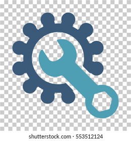 Service Tools icon. Vector pictograph style is a flat bicolor symbol, cyan and blue colors, chess transparent background. Designed for software and web interface toolbars and menus.