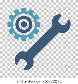 Service Tools icon. Vector pictograph style is a flat bicolor symbol, cyan and blue colors, chess transparent background. Designed for software and web interface toolbars and menus.