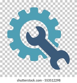 Service Tools icon. Vector pictograph style is a flat bicolor symbol, cyan and blue colors, chess transparent background. Designed for software and web interface toolbars and menus.