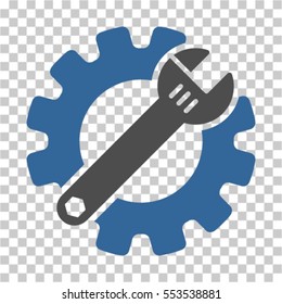 Service Tools icon. Vector pictograph style is a flat bicolor symbol, cobalt and gray colors, chess transparent background. Designed for software and web interface toolbars and menus.