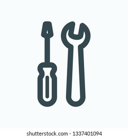 Service tools isolated icon, service hand tools vector icon