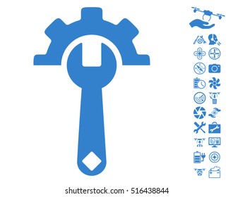 Service Tools pictograph with bonus uav service symbols. Vector illustration style is flat iconic symbols on white background.