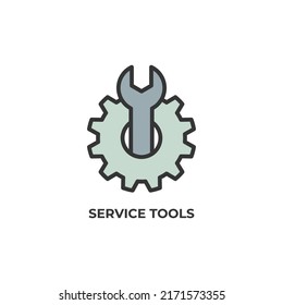 icono vector de herramientas de servicio. Ilustración vectorial de diseño plano y colorido. Gráficos vectoriales