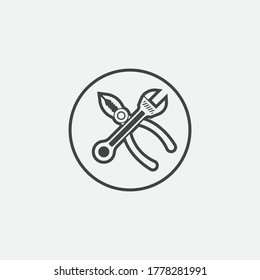Plantilla de diseño de ilustración de icono vectorial de Herramientas de servicio