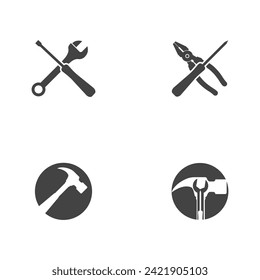 Plantilla de diseño de ilustración de icono vectorial de Herramientas de servicio