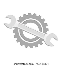 Service Tools vector icon. Vector illustration wrench and gear
