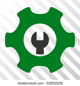 Service Tools vector icon. Illustration style is flat iconic bicolor green and gray symbol on a hatch transparent background.