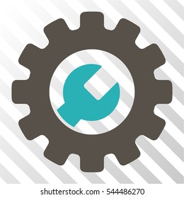 Service Tools vector icon. Illustration style is flat iconic bicolor grey and cyan symbol on a hatch transparent background.