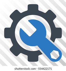 Service Tools vector icon. Illustration style is flat iconic bicolor smooth blue symbol on a hatch transparent background.