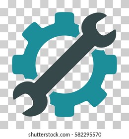 Service Tools vector icon. Illustration style is a flat iconic bicolor soft blue symbol on a transparent background.