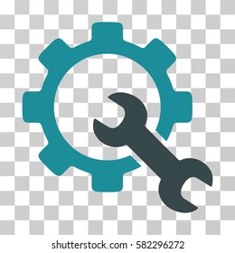Service Tools vector icon. Illustration style is a flat iconic bicolor soft blue symbol on a transparent background.