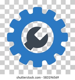 Service Tools vector icon. Illustration style is a flat iconic bicolor smooth blue symbol on a transparent background.