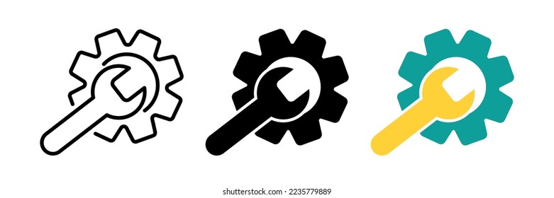 Service Tools vector icon. Style is bicolor flat symbol, cobalt and cyan colors, rounded angles, white background.