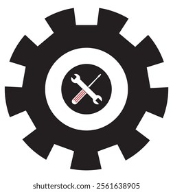 Service Tools vector icon. Style is bicolor flat symbol, cobalt and cyan colors, rounded angles, white background eps 10