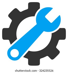 Service Tools vector icon. Style is bicolor flat symbol, blue and gray colors, rounded angles, white background.