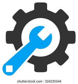 Service Tools vector icon. Style is bicolor flat symbol, blue and gray colors, rounded angles, white background.