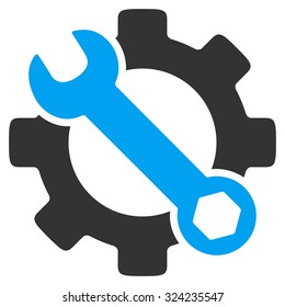 Service Tools vector icon. Style is bicolor flat symbol, blue and gray colors, rounded angles, white background.