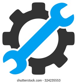 Service Tools vector icon. Style is bicolor flat symbol, blue and gray colors, rounded angles, white background.