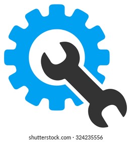 Service Tools vector icon. Style is bicolor flat symbol, blue and gray colors, rounded angles, white background.