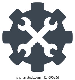 Service Tools vector icon. Style is flat symbol, smooth blue color, rounded angles, white background.