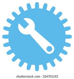 Service Tools vector icon. Style is flat symbol, blue color, rounded angles, white background.