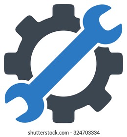 Service Tools vector icon. Style is bicolor flat symbol, smooth blue colors, rounded angles, white background.