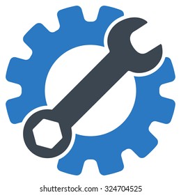Service Tools vector icon. Style is bicolor flat symbol, smooth blue colors, rounded angles, white background.