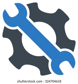 Service Tools vector icon. Style is bicolor flat symbol, smooth blue colors, rounded angles, white background.