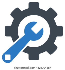 Service Tools vector icon. Style is bicolor flat symbol, smooth blue colors, rounded angles, white background.