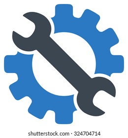 Service Tools vector icon. Style is bicolor flat symbol, smooth blue colors, rounded angles, white background.