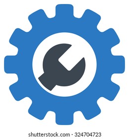 Service Tools vector icon. Style is bicolor flat symbol, smooth blue colors, rounded angles, white background.