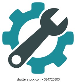 Service Tools vector icon. Style is bicolor flat symbol, soft blue colors, rounded angles, white background.