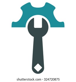 Service Tools vector icon. Style is bicolor flat symbol, soft blue colors, rounded angles, white background.