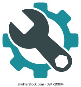 Service Tools vector icon. Style is bicolor flat symbol, soft blue colors, rounded angles, white background.