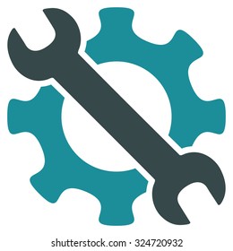 Service Tools vector icon. Style is bicolor flat symbol, soft blue colors, rounded angles, white background.