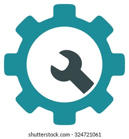 Service Tools vector icon. Style is bicolor flat symbol, soft blue colors, rounded angles, white background.