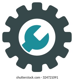 Service Tools vector icon. Style is bicolor flat symbol, soft blue colors, rounded angles, white background.