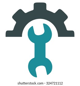 Service Tools vector icon. Style is bicolor flat symbol, soft blue colors, rounded angles, white background.
