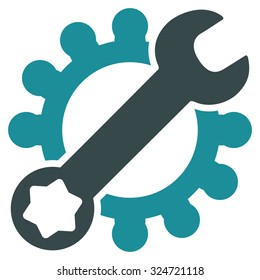 Service Tools vector icon. Style is bicolor flat symbol, soft blue colors, rounded angles, white background.