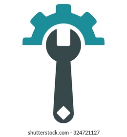 Service Tools vector icon. Style is bicolor flat symbol, soft blue colors, rounded angles, white background.