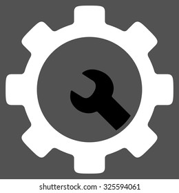 Service Tools vector icon. Style is bicolor flat symbol, black and white colors, rounded angles, gray background.