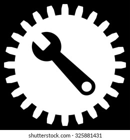 Service Tools vector icon. Style is flat symbol, white color, rounded angles, black background.