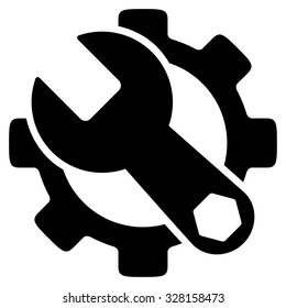 Service Tools vector icon. Style is flat symbol, black color, rounded angles, white background.