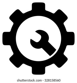 Service Tools vector icon. Style is flat symbol, black color, rounded angles, white background.