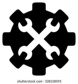 Service Tools vector icon. Style is flat symbol, black color, rounded angles, white background.